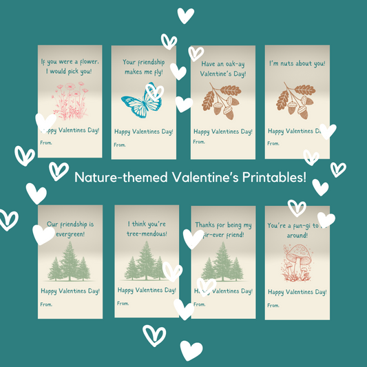 Nature-themed Valentines Printables-Digital Download